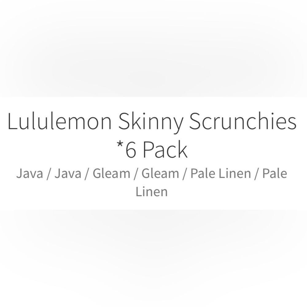 Lululemon Skinny Scrunchies 6 Pack Java/Java/Gleam/Gleam/Pale Linen/Pale Linen - Picture 4 of 9
